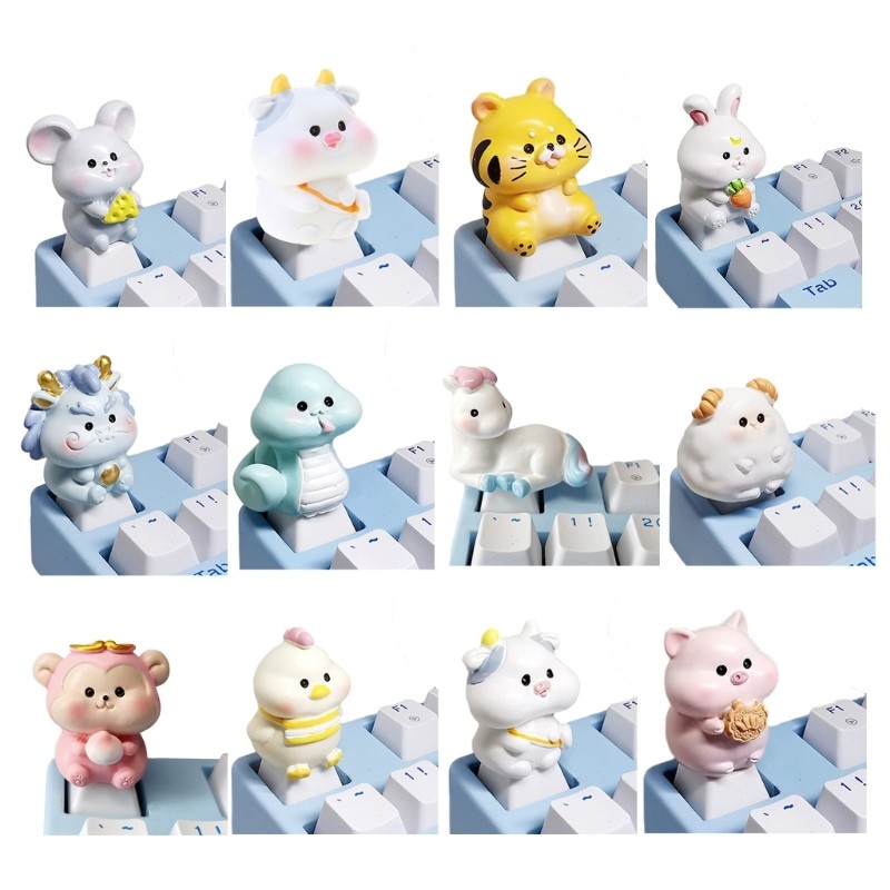 1PC Keycap Chinese Zodiac Animal Keycaps ABS Resin For Mechanical Keyboard