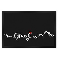 FußMatte XL In 40X60 Cm Mit GrüEzi-Schriftzug Herz Und Bergen