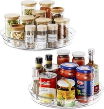 2 Pack Lazy Susan Organizer 9.25 inch Lazy Susan Turntable for Cabinet
