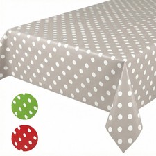 Tischdecke abwischbar, Wachstuchtischdecke Gartentischdecke, weiße Punkte