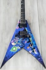 Chitarra elettrica personalizzata Dave Mustaine Rust in Peace Blue Flying V fatta a mano