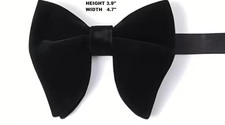 U.S.A. BEST QUALITY Black Velvet Tear drop Bow Tie Tuxedo Real Pre tied