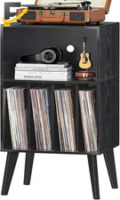 Record Player Stand Black Turntable Stand Holds up to 160 Albums Mid-Century