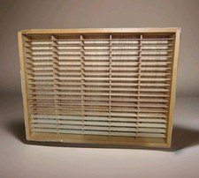 Vintage Napa Valley 100 Cassette Tape Wood Storage Holder Wall Rack 24x18.5