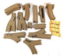 THOMAS FRIENDS Lot of 94 Plastic Tan Straight Curves Assorted Tracks