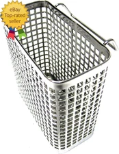 Small Square Stainless Steel Perforated Cutlery Basket Sink Rack Storage Silver