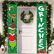 Christmas Porch Welcome Banners, 72x12 Door Signs, Indoor Outdoor Holiday Decor 