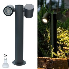 Lampione moderno luce giardino doppio LED GU10 lampioncino diffusore orientabile
