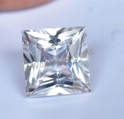 Natural White Sapphire 23.70 Ct Princess Extremely Rare Loose CERFITIED Gemstone