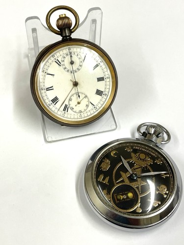 Reloj de Bolsillo Cronógrafo Vintage y Automatón Masónico Código Postal 👀 - Imagen 7 de 11