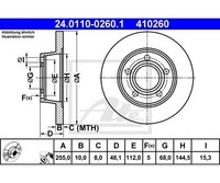 2 St. Bremsscheibe Ate 24.0110-0260.1 FüR Audi A6 A6 Avant
