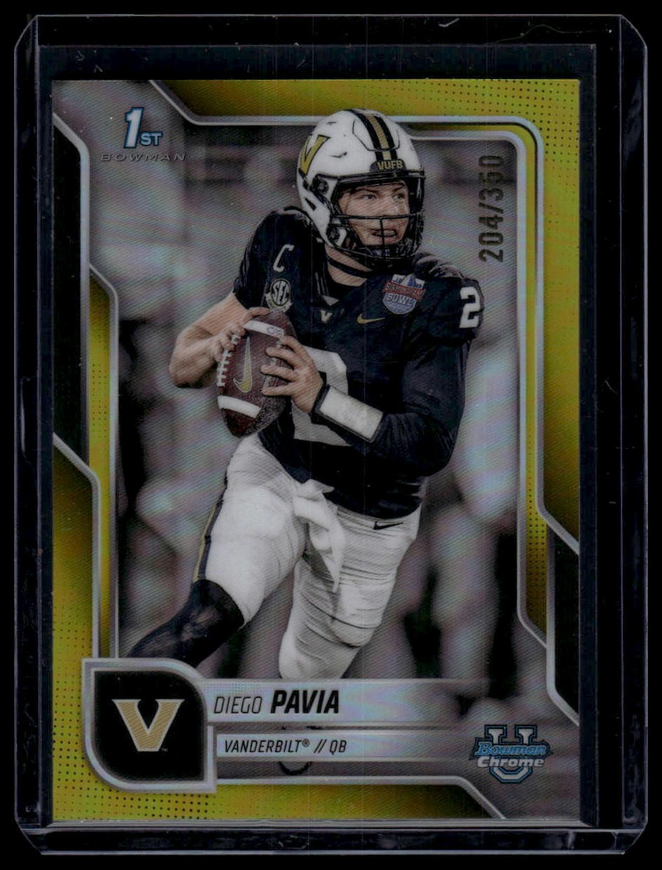 2025 Bowman U Chrome #190 Diego Pavia Yellow Refractor #204/350 1st Bowman