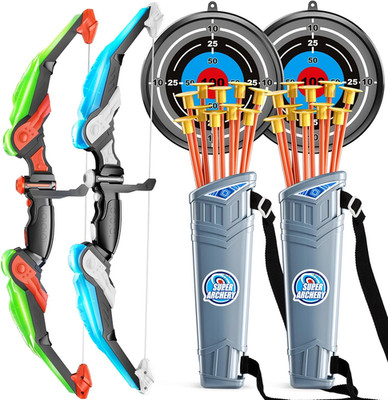 Bow and Arrow Set for Kids - Archery Toy Set - LED Light up with Suction Cup Arr