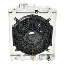 Fit 1992-2000 Honda Civic 3 Row Aluminum Downflow Radiator Shroud Fan Kit