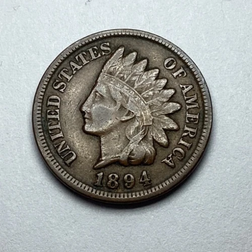 1894 1C Indian Head Cent. VF, BN color! SEMI-KEY DATE Old US Penny
