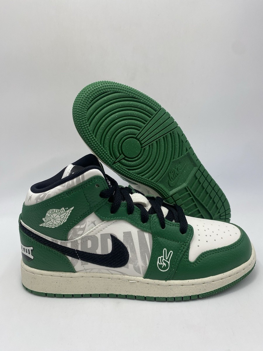 Nike Air Jordan 1 Mid SE (GS) Pine Green Sail Black (HF3200