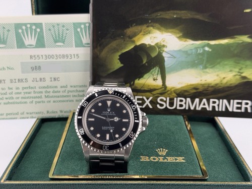 Vintage Rolex Submariner 5513 40mm Black Dial Stainless Steel Box Paper