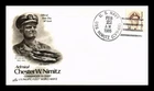 US COVER ADMIRAL CHESTER W NIMITZ GREAT AMERICANS FDC NAVAL CANCEL