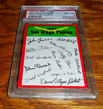 1974 OPC Baseball SAN DIEGO PADRES Team Checklists PSA 8 NM MINT POP 2 NO HIGHER