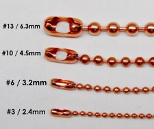 Connectors for COPPER BALL Chain 4 sizes 2.4mm 3.4mm  4.5mm 6.3mm  couplers only