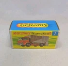 Matchbox Lesney Superfast No7 REFUSE TRUCK " Empty G TYPE box " WITH " NEW