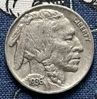 1936-P Buffalo Indian Head Nickel Nice Horn A00001