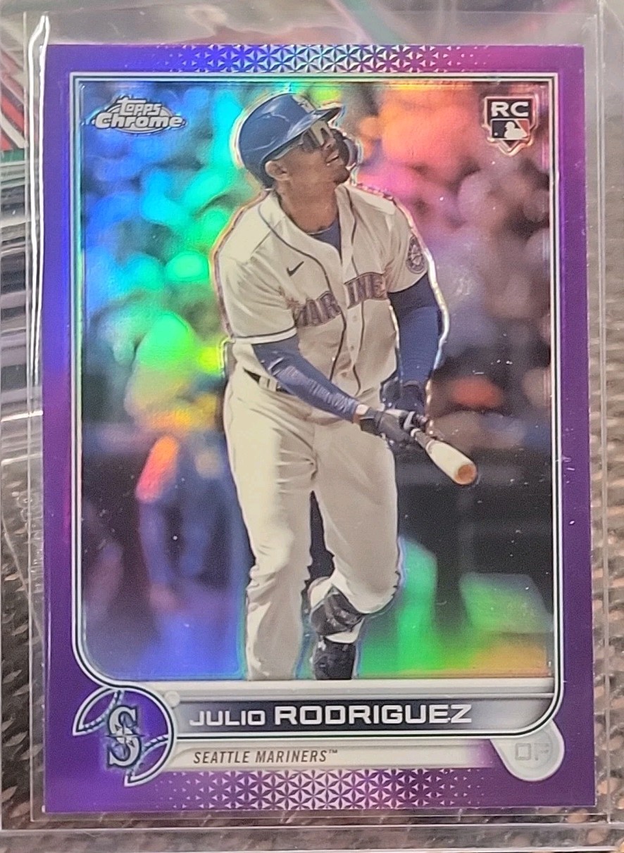 2022 Topps Chrome Update Julio Rodriguez Purple Refractor Rookie RC #USC150