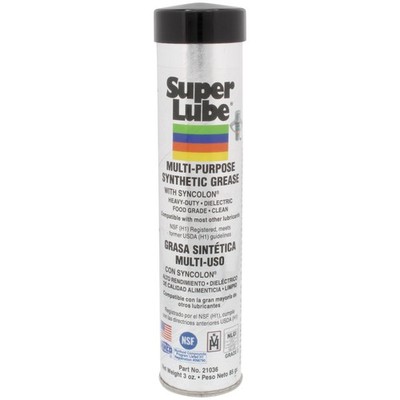 Super Lube 21036 Synthetic Grease (NLGI 2), 3 oz Cartridge, Translucent White, 1