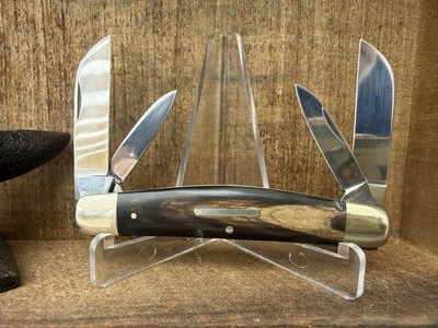 Vintage Krusius Brothers 4 1/8  Congress Knife Genuine Horn Solingen Germany