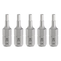 "5 StüCk H2,5 Sechskant-Schraubendreher-Bit 1/4\" Schaft 1\" LäNge Magnetisch"