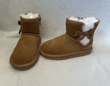 Ugg Koolaburra Boots Victoria Mini Toddler Girls Sz 12 Suede Brown Torn Box