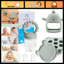 3-in-1 Baby Food Feeder Set - Silicone Popsicle Mold, Teething Toy, BPA Free, 3