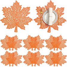 12 Pack Thanksgiving Maple Leaf Placemats Pressed Vinyl 17.7 x 16.5 Inch