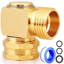 UNWAVER Garden Hose Swivel elbow Connector 90 Degree Solid 3/4 inch, 1PCS