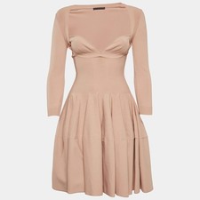 Alexander McQueen Pink Jersey Knit Flared Mini Dress M