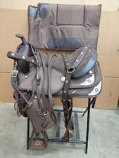 SYNTHETIC WESTERN TRAIL SADDLE SHOW BARREL RACING HORSE TACK 16
