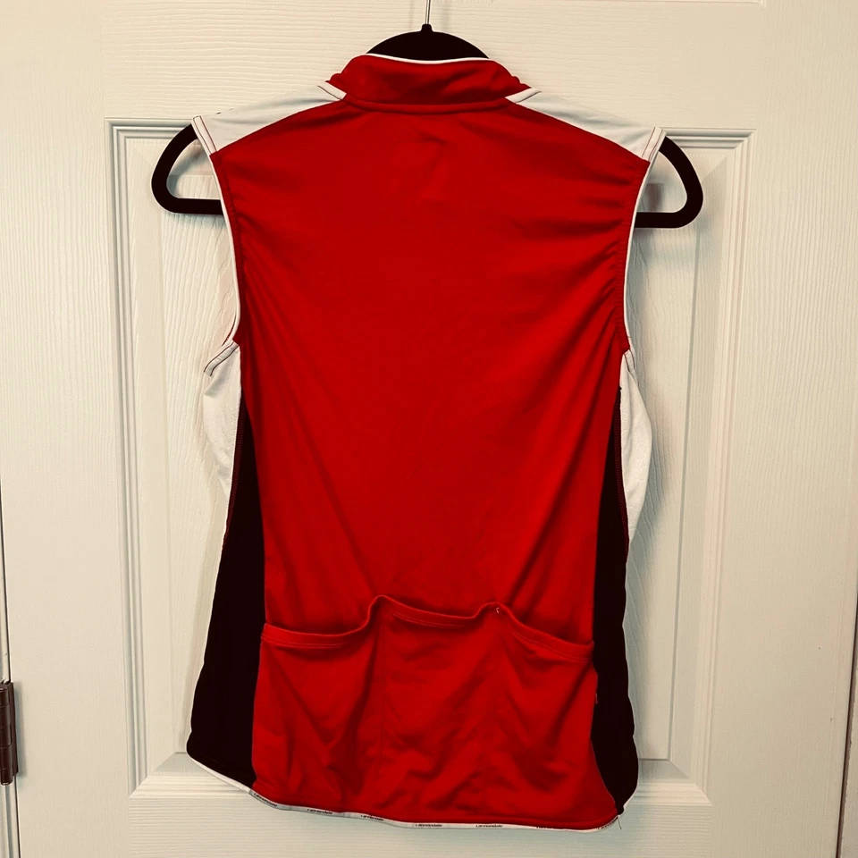 Cannondale Women's Red Sleeveless 1/2 Zip Cycling Shirt W Pockets Size L - Image 4 of 4