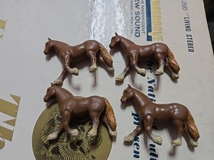Safari Ltd Lot Of 4 Mini Freisian Horses Made In China Used SLP