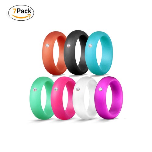 5/7/10 Pcs/Set Diamond silicone rubber wedding ring gift for men and women - Picture 14 of 25