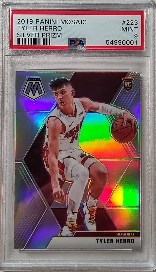 2019 Mosaic (Silver Prizm) Tyler Herro RC #223, PSA 9 MINT