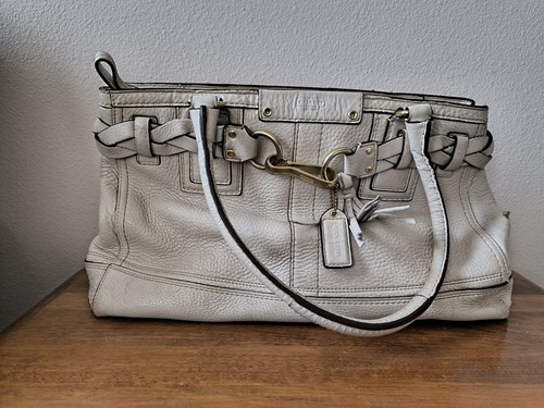 COACH HAMPTON LEATHER CARRYALL 105289 PURSE BAG SATCHEL DAMAGED See Pic 12