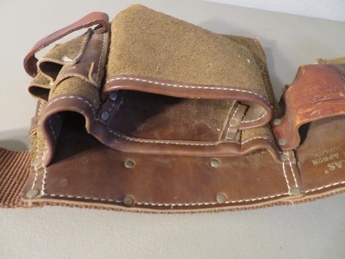 Nicholas 11-Pocket Carpenter's Apron Tool Belt Pouch Suede Leather - Picture 7 of 8