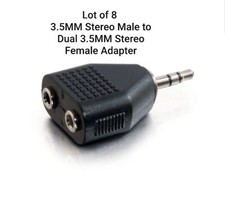 Lot of 8 3.5mm Stereo Male to Dual 3.5mm Stereo Female Adapter C2G New