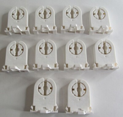 10x T8/T12 T140 G13 MEDIUM BI-PIN NON-SHUNTED TOMBSTONE PUSH-FIT LED LAMPHOLDERS