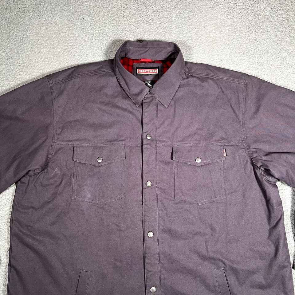 Craftsman куртка мужская XXL серый одеяло с подкладкой Chore Workwear повседневный карманы логотип - Изображение 2 из 4