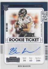 2021 Ben Mason Panini Contenders ROOKIE AUTO #227 - Patriots Michigan Wolverines