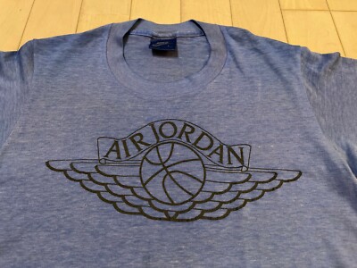 Vintage 1980s Nike Air Jordan Wings T-shirt Tee Black Royal Blue 