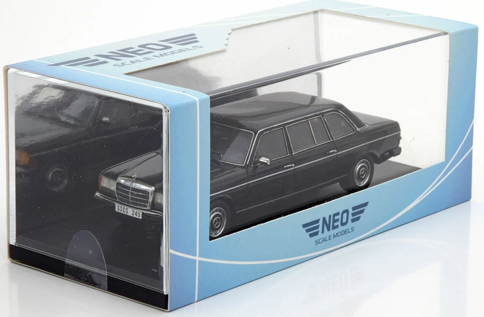 MERCEDES 240D V123 LONG STRETCH LIMOUSINE 1978 BLACK NEO 44245 1/43 RESINE NOIRE - Photo 3/3
