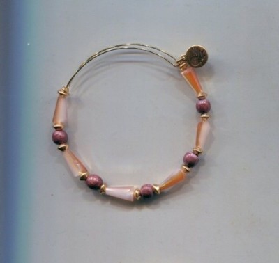 ALEX & ANI BROWN CREAM gold cut bead  bracelet