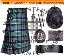 Leslie Green Ancient Tartan 8 Yard Kilt - Scottish Kilts  Accessories for Men's